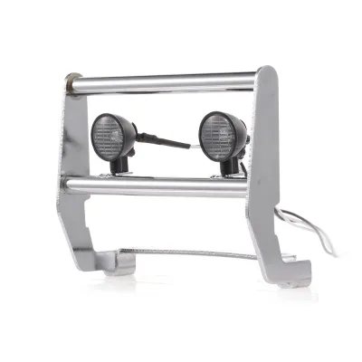 RCXAZ RC Car Stainless Steel Front Bumper with 2 LED Lights for TRX4 Ford Bronco 82046-4-14 Years & up