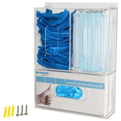 Portable Light Weight for Modern Acrylic Glove Dispenser Eco-Friendly Disposable Mask Freestanding Storage Holder Headgear