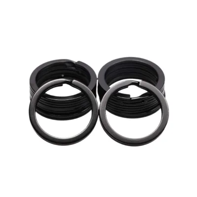 High Quality Global Bestseller Custom Made Black Metal O Ring Keychain 25mm Flat Split Keyring Round Ring Keychains