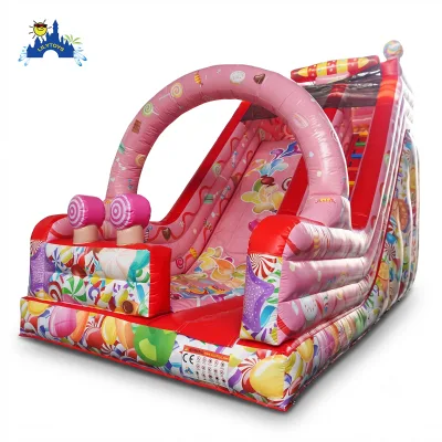 Commercial Inflatable Candy Theme Slide Giant Pink Blow up Dry Slide