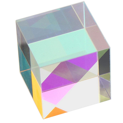 High Clarity Optical Cube Prism 50mm for Light Refraction and Color Dispersion