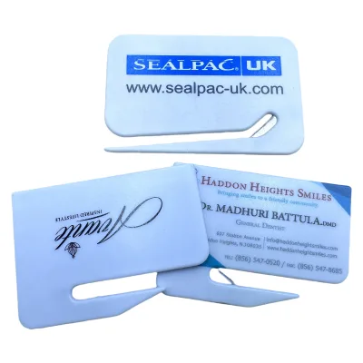Promotional Quality Custom Logo Plastic Letter Opener Mail Envelope Business Card Envelope Opener