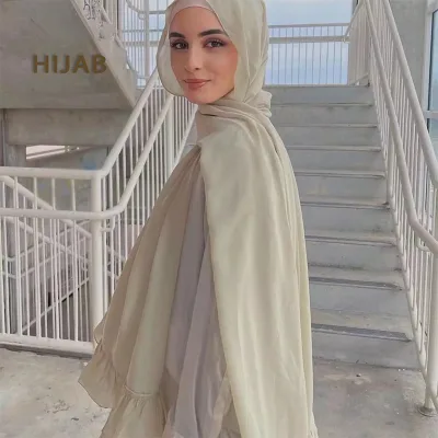 New Jacquard Silk Women Plain Chiffon Hijabs Long Georgette Scarf