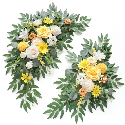 Cross-Border for Wedding Arch Silk Artificial Flower Decorative Arrangement Welcome Sign Doorway Decoration