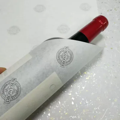 Custom Logo White Wrapping Tissue Paper, Recyclable Thin Packaging Paper for Wine Bottle Boutique Gift Box