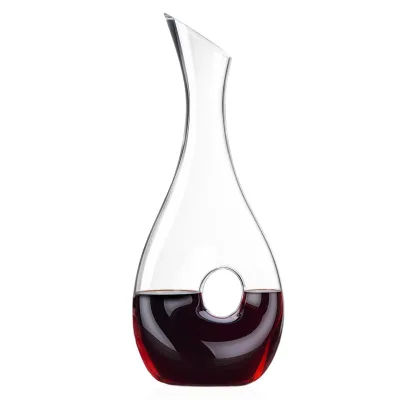 5507DC Mouth blown Crystal lead free wine Decanter Snail Shaped Design with Slanted Spout
