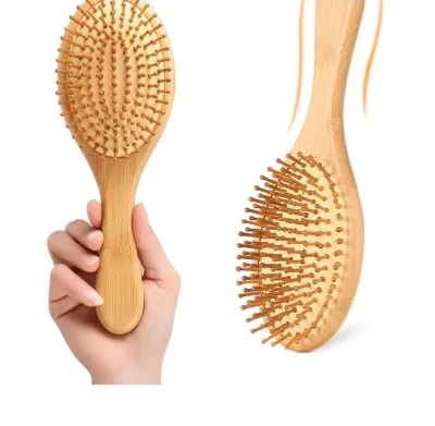 Natural Bamboo Massage Hair Comb for Women Men Daily Use Scalp Massages Brush