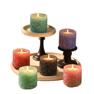 Handmade High Quality Soy Wax Crushed Spar Scented Candle for Home Decoration or Birthday Companion Gift Ornaments