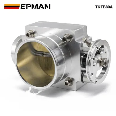 EPMAN Universal 80mm CNC Machine Aluminum Racing Car Mechanical Drive by Cable Throttle Body for Tuning Engine 2JZ RB25 TKTB80A
