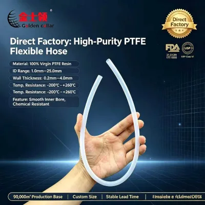 Ultra-Smooth PTFE Test Hose 4mm, Chemically Inert Smooth Bore Tubing for Laboratory & Medical Gas Applications