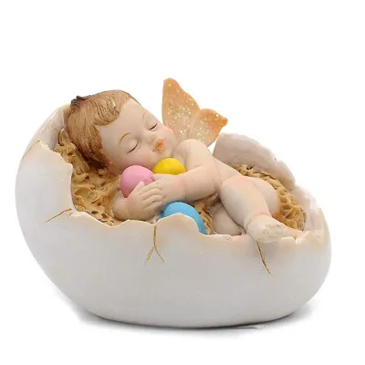 Sweet Newborn in Peace Collection Peaceful Sleeping Baby Angel in Egg, Polyresin Figurine