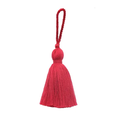 6 cm Colorful Cotton Tassel 1 cm Thick with 5 cm Hanging Loop for Jewelry Making Garments Decorations Cellphones