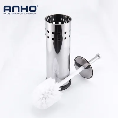 Anho Hot Sale Stainless Steel Toilet Brush Holder Set for Bathroom Cleaning