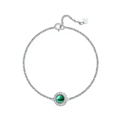 Forever Star 925 Sterling Silver Emerald Cut Cabochon Tennis Bracelet Gemstone Certificate Prong Setting-Luxury Party Wedding
