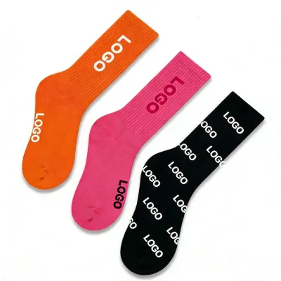 Custom OEM Design High Quality Cotton Spring Crew Sports Socks Sweat-Absorbent Breathable Youth Cuff Bottom Body Free Size