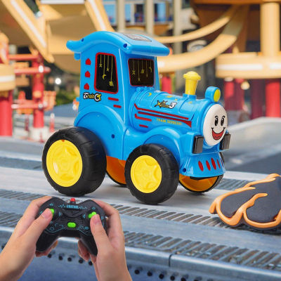 Remote Control 2.4G Stunt Car with Lights Music Swings and Rolls Strange Dance 360 Degree Flips Rotating Stunt Jump Car