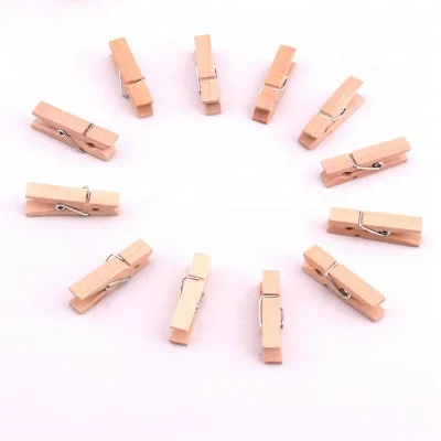 China Supplier 2.5 Cm-15 cm High Quality Natural Wooden Spring Clip Wooden Clothes Hanging Peg for Paper Hanging