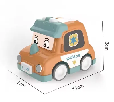 Cute Cartoon Mini Vehicle Collision Pop up Bear Inertial Car Toy Promotional Friction Kids Pull Back Cars