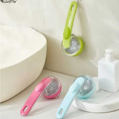 Wanmei Pet Supplies Dog Bath Hair Brushes Soap Dispenser Massage Bath Comb Pet Bath Cleaning Brush for Cats Dogs Massage Brush