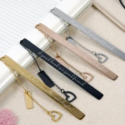 Engraved Eco-friendly Embossed Metal Bookmark Custom Book Club Gift Page Marker for Readers