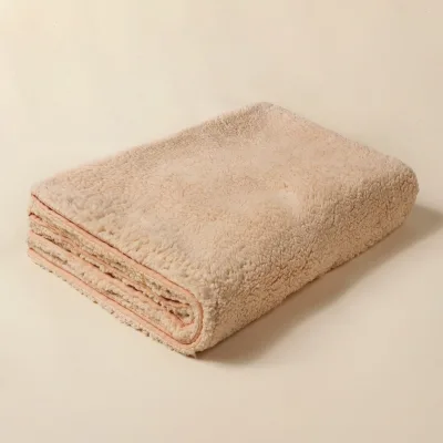 Pure Cotton Autumn Winter New Faux Lamb Velvet Thickened Baby Blanket Double-layer Crepe Muslin Stroller Wrap