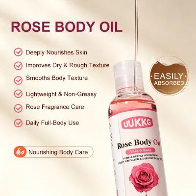 UUKKG Hot Selling Travel Portable Body Oil 100ml Turmeric VC Cocoa Shea Butter Rose Coconut Lightweight Carry-on Body Care Oil