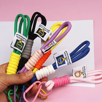 Carabiner Cord Backpack Bag Rope Keychain Trendy Paracord Keychain Hanging Braid Lanyard Phone Strap