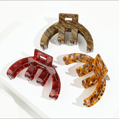 DOWELL Customized 2025 Elegant Semicircle Acetate Hair Claw Clips Women's Daily Decorative Sweet Framar Hair Clips