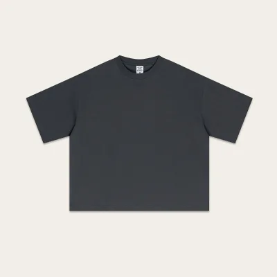 Spring and Summer 240G Cool Feeling Solona Boxy Short Width Solid Color Short Sleeved T-shirt for Teenagers, Men's Trendy