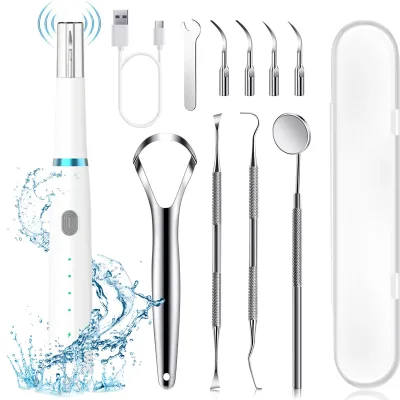 Ultrasonic Teeth Cleaner & LED for Multifunctional Dental Cleaning Kit . Suited for Home Use. Banish Calculus & Plaque