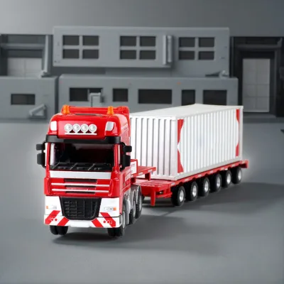 Wholesale 1:50 Mini Diecast Transporter Truck Toy Low Bed Transporter