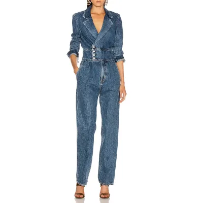 Custom Women Ladies Denim Jeans Jumpsuits