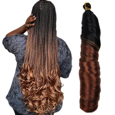French Curls Braiding Hair Extensions Synthetic Hair Loose Wave Spiral Curl Braids High Temperature Ombre
