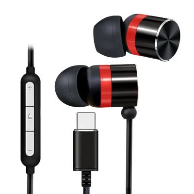 Fashionable Alloy Type-c Build in Mic Music Usbc Deep Bass Earphone for Sumsung google Ios 15
