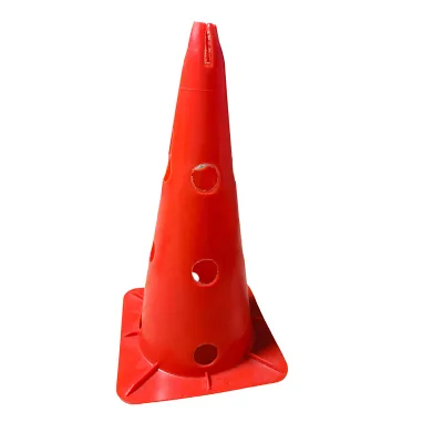 Upgrade Football Training Windbreak Obstacles Hurdle Rack Sign Tube Roadblock Triangle Cone Basketball Sign 48CM With Hole Sign