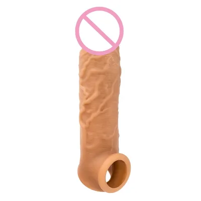 Bestco Soft Reusable Ultra Thin Dildo Extension Silicone Cock Enlargement Extender Condoms for Men Penis Sleeve
