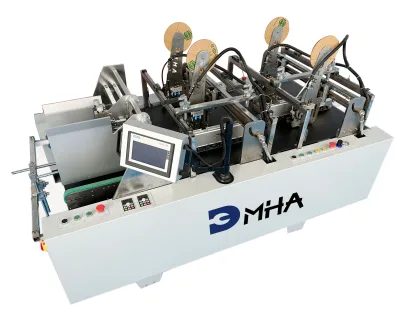 Delivery Corrugated Boxes Double Coating Tape Adhesive Application Machine With Alignment Unit