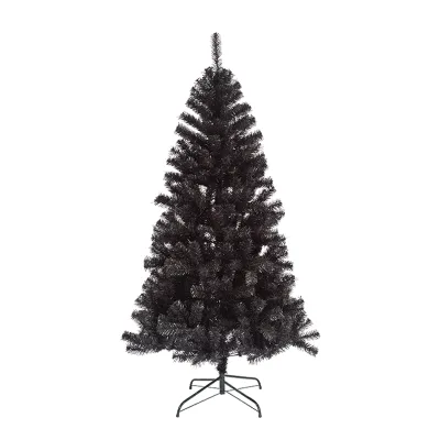 Green Frosted Thick Snow Unlit Christmas Tree Dust Resistant With Lightweight Metal Stand