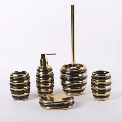 Luxury High Quality 5 Piece Shower Set Hotel Toilet Accessories Modern Gold Bath Bathroom Accessories Set