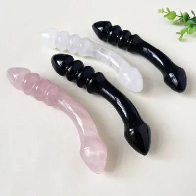 Wholesale Curve Quartz Crystal Dildo Massager Wand Healing Stones Yoni Crystal Massage Wand