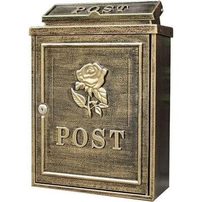 Wall Mounted Letter Box Lockable Post Drop Mail Box Parcel Vintage Mailbox Security Lockbox Outdoor Retro Decor Mail Delivery
