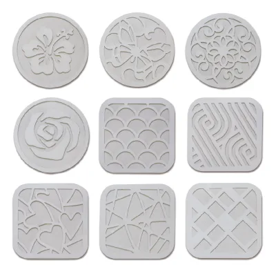 DIY crafts handmade square coaster water absorbent coasters with Floral and Geometric Designs for Table Decoration