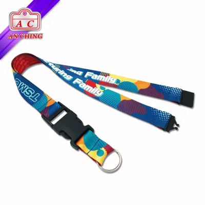 Factory Durable Polyester Custom Printing Sublimation Logo Breakaway Woven Lanyard Metal Clips for Badge ID Holder Accessories
