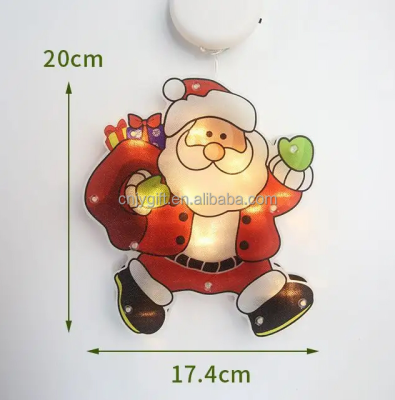 LED Christmas Decorative Lights Santa Claus Snowman Modeling Window Suction Lamp Christmas Tree Decorative Lights Festive Lights