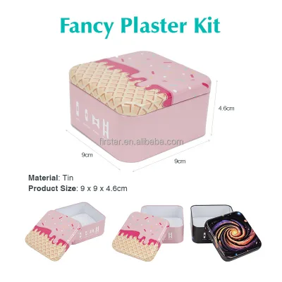 Wholesale Custom Printed Fancy Plaster Kit, Space Design Adhesive Bandage with Tin Box, Kids Cartoon Band Aid Set