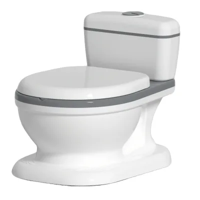 Doublecare Realistic Kids Potty Training Seat with Flush Button & Tissue Box, PU Cushion, Detachable Bowl for Toddler