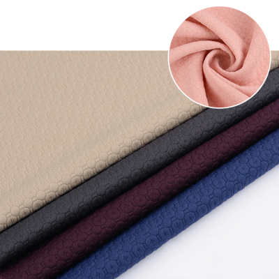 100% Polyester Jacquard Knitted Fabric Dot Fashionable Popular Clothes Plain Thick Poly Spandex Trendy Plain Thick Fabric