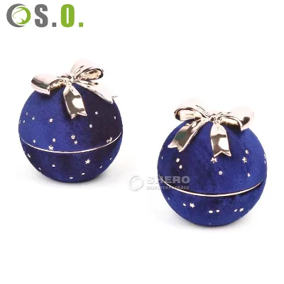 High Quality Vintage Small Velvet Jewelry Box Christmas Ball Storage Rings Necklaces Gift Packaging