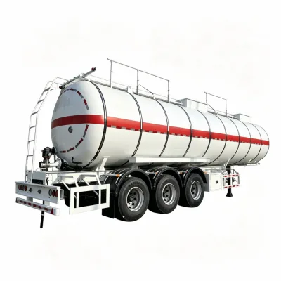 32000L 3 Axle Heated Stainless Steel Semi-Trailer Bitumen Asphalt Trailer with Rock Wool Insulation