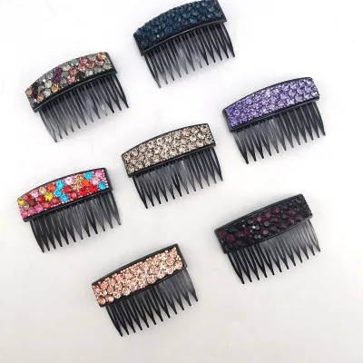Rhinestone Inlaid 12 Teeth Plastic Hair Insert Combs Decorative Hair Combs Fashion Hair Decor for Women Daily Party Hairstyle